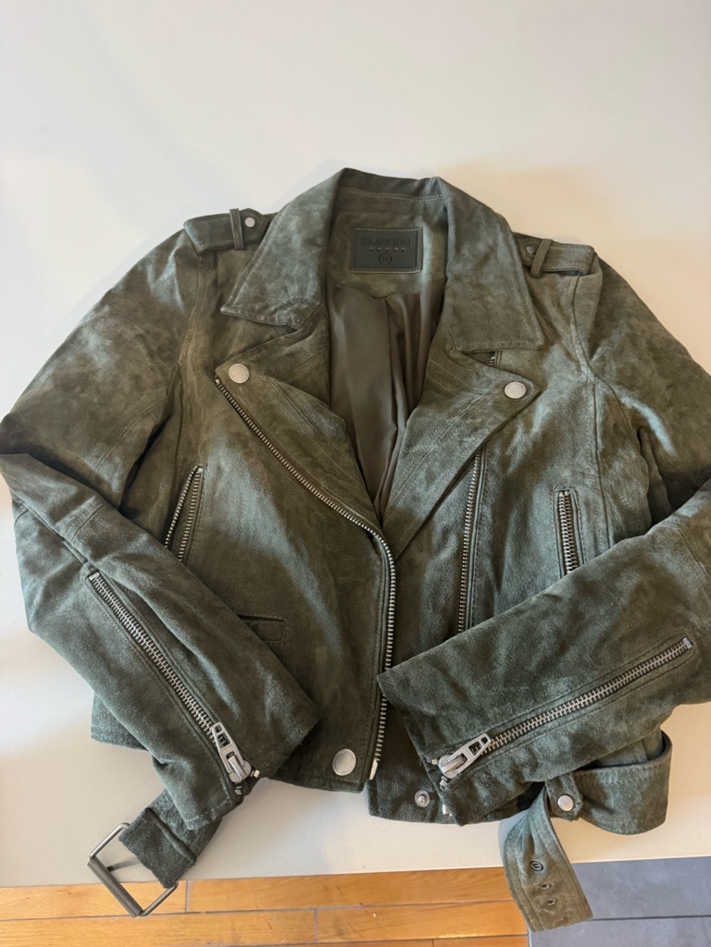 Blank NYC Olive Green Suede Bomber Jacket - Picture 2 of 7